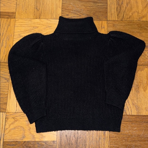 J.Crew Cropped Puff Sleeve Black Turtleneck Sweater size XS in Black - Picture 6 of 9